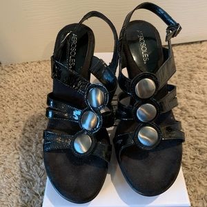 Black Strappy Wedges